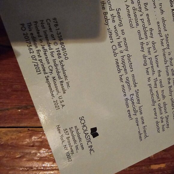 The Truth About Stacey The Baby-Sitters Club #3 Ann M. Martin - Picture 9 of 10